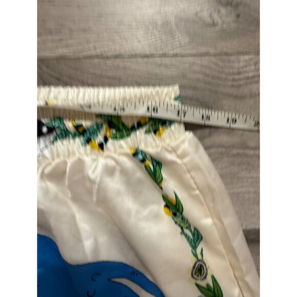 Summer Vibe 2 Piece Set Size 3XL Satin Chic Art Short Sleeve Shirt Wide Leg Pant - Picture 16 of 16